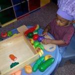 Little ones join in on the fun. Heathy foods unit.